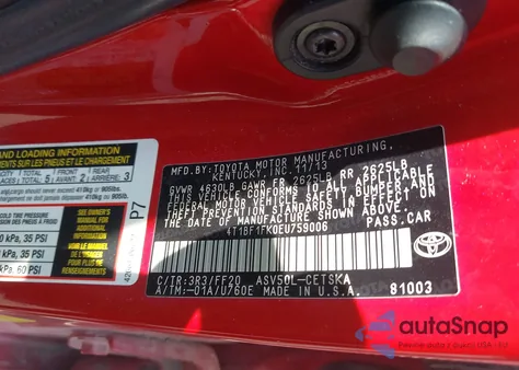 2014 Toyota Camry Se z USA, uszkodzony, nr VIN 4T1BF1FK0EU759006